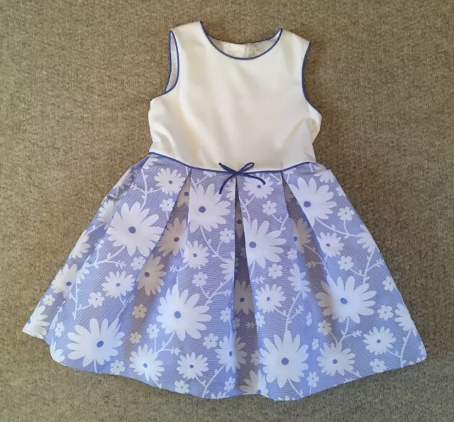 Jasper Conran Junior J Girls Blue & White Floral Party Dress. 5-6 Years. NEW