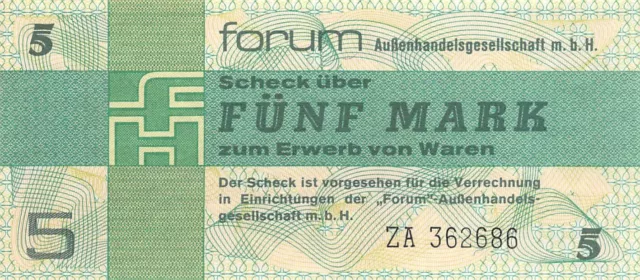 DDR Banknote 5 Mark Forum 1979  Ro: 369b Ersatznote  Kassenfrisch / UNC