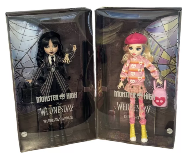 MONSTER HIGH X Wednesday & Enid Sinclair Wednesday Addams 2 Doll Set ...