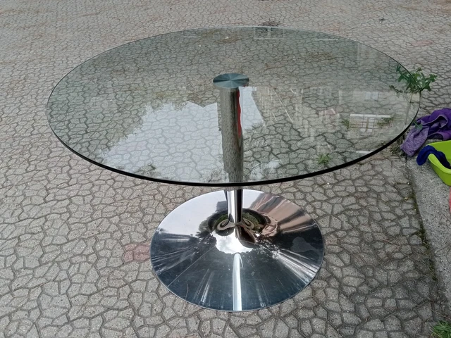 TAVOLO TONDO CALLIGARIS IN VETRO TEMPERATO mod. CONNUBIA 120x120
