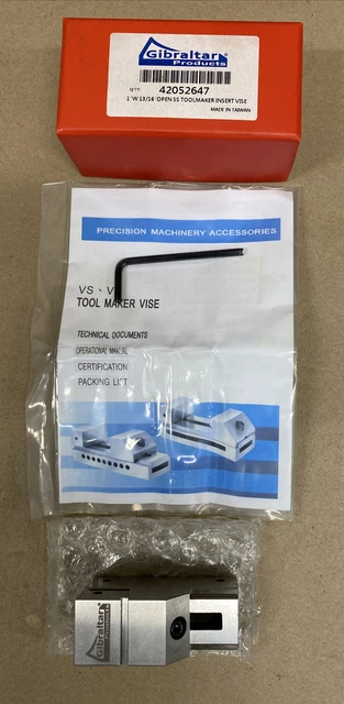 Gibraltar Toolmaker Insert Vise 1" Width 13/16" Open Model 42052647