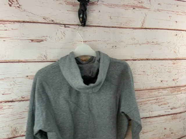 Puma Girls Hoodie 9-10 Years Grey Cropped Cotton Pullover Sweater Logo Kids 11