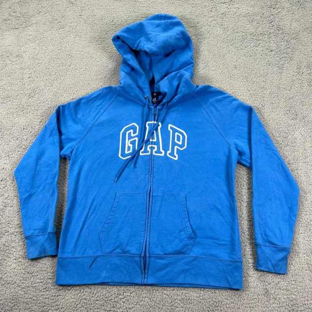 Gap Boys Blue Hooded Drawstring Long Sleeve Full Zip Hoodie Size XXL