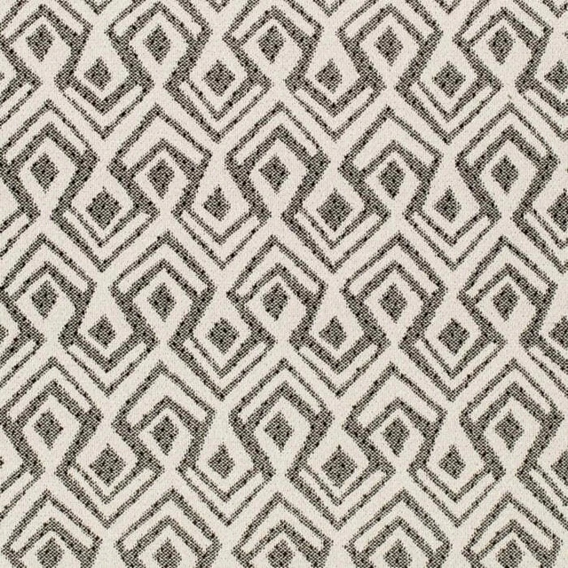 Heavy Duty Cream Charcoal Black Ethnic Geometric Upholstery Fabric
