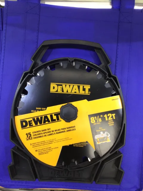 DEWALT 8'' 12-Tooth Carbide Dado Miter/Table Saw Blades - Pack of 15 (DW812DADO)