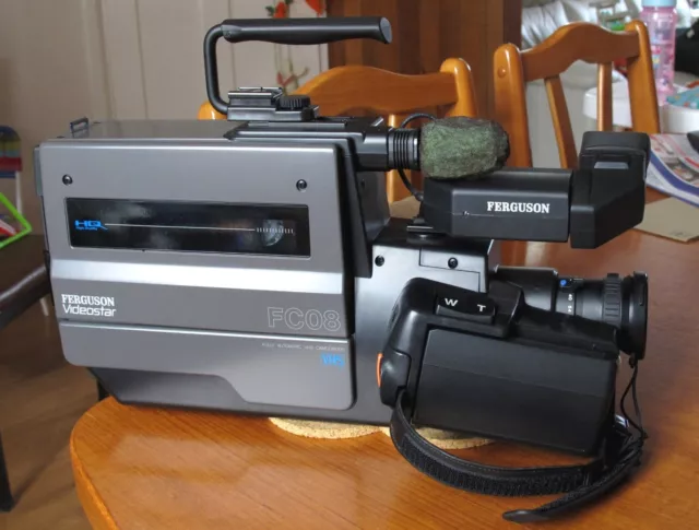 FERGUSON VIDEOSTAR FC08-VHS Camera Cassette Recorder Accessories & Case Working