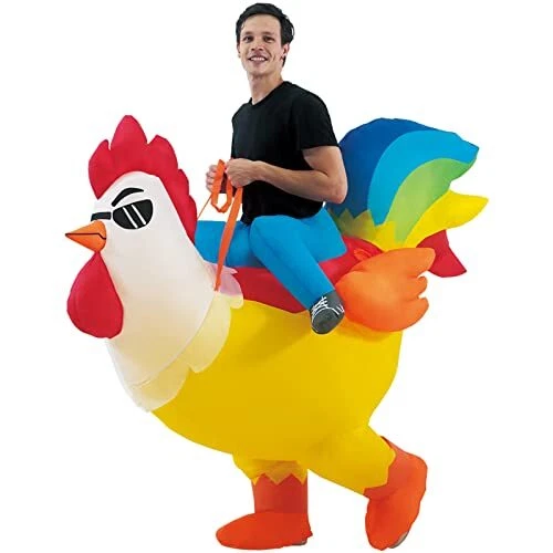 Inflatable Costume Rooster Ride On Chicken Costume Adult