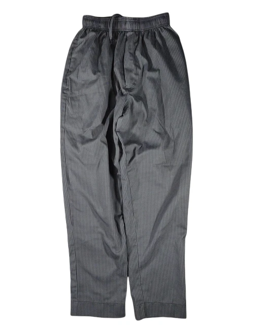 Happy Chefs Mens Essential Baggy Gray Herringbone Chef Pants Cooking Small