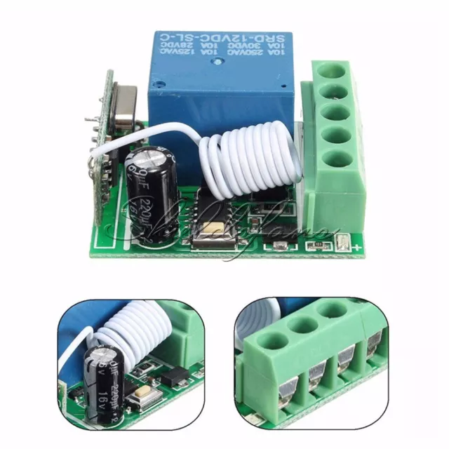 315MHz DC12V 10A 1CH Single Channel Wireless Relay RF Remote Control Switch