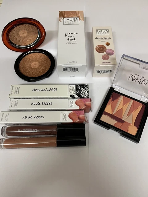 Laura Geller 7 Piece Make Up Set- Bronzer-Quench N Tint  Medium/ Deep Foundation