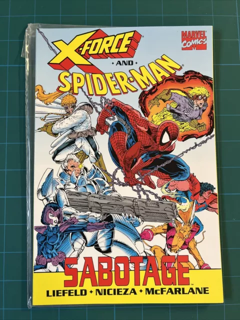 X-Force & Spider-Man: Sabotage Tpb Mcfarlane Liefeld 1992 D5 Nm