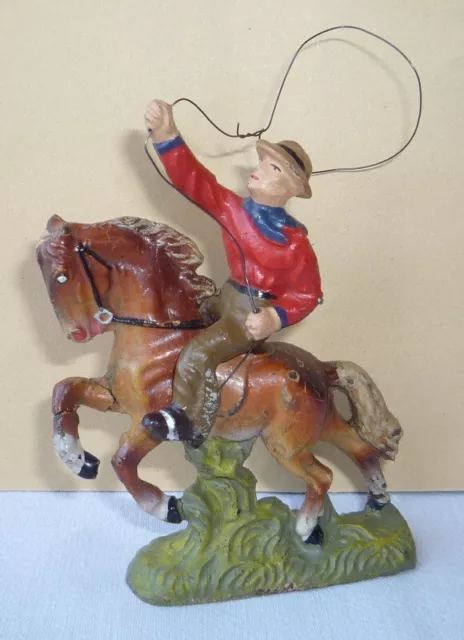 Wildwest - Figur aus Masse : Cowboy zu Pferd von LINEOL (VK) (1)