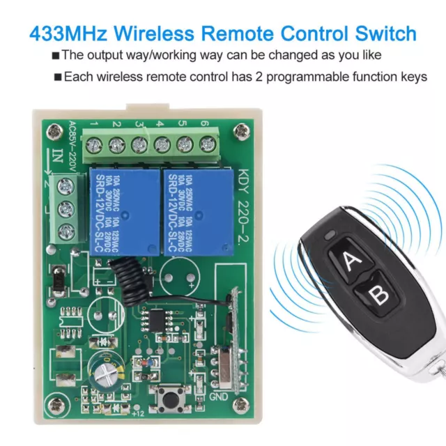 Relay Wireless Remote Control Switch Transmitter + One Receiver Set 2CH