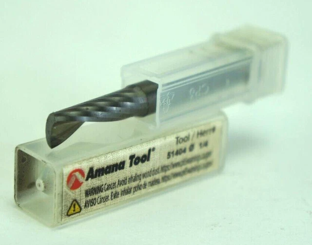 Amana 51404 Carbide CNC Spiral 'O' Flute Plastic 1/4 x 3/4 Router Bit 1/4 Shank