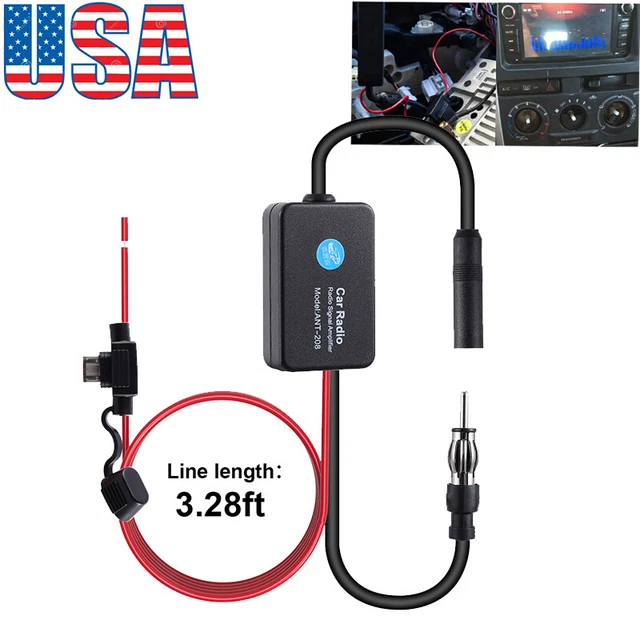 Car Auto Stereo FM & AM Radio Signal Antenna Aerial Signal Amp Booster Amplifier