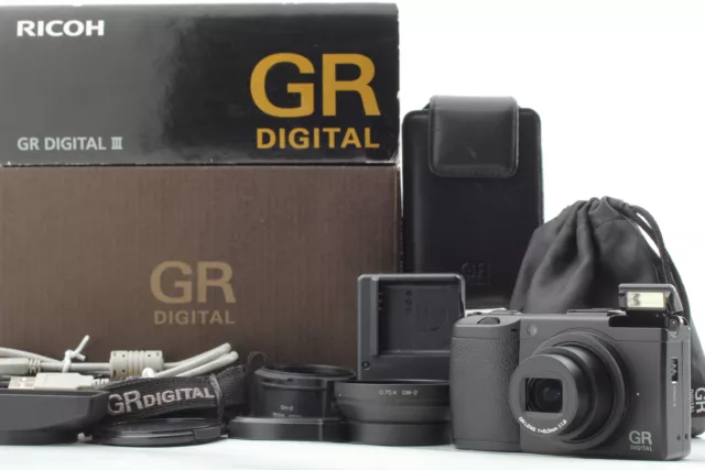 【MINT in BOX】Ricoh GR Digital Camera III 10.0MP + GH-2 + GW-2 From JAPAN