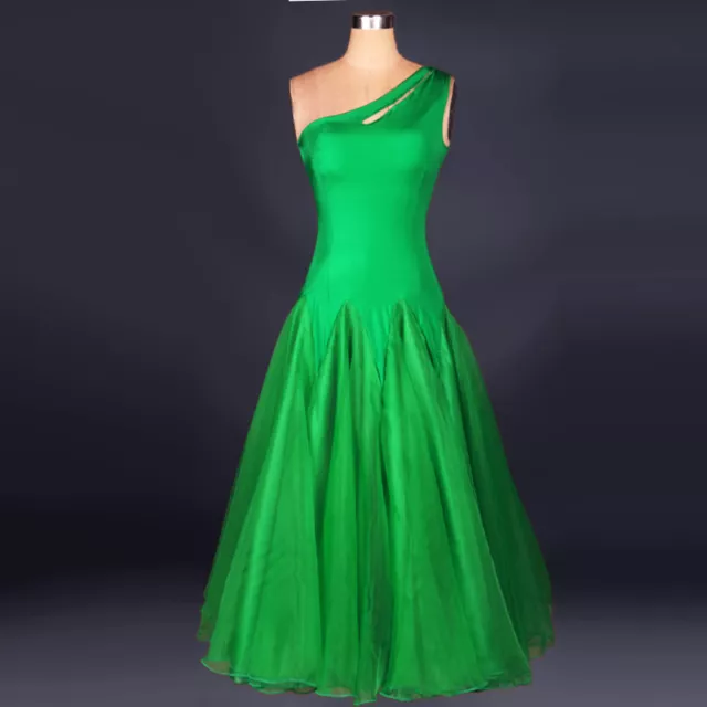 Latin Ballroom Dance Dress Modern Salsa Waltz Standard Long Dress#F072 3 Colors 3