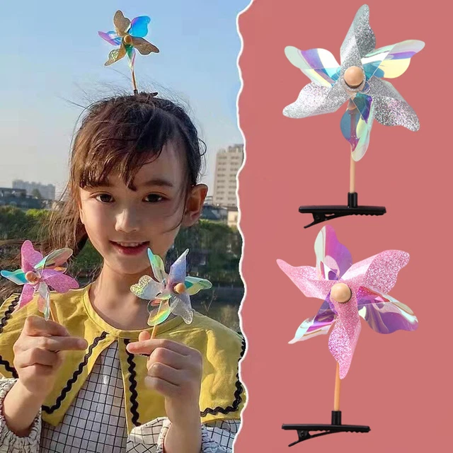 Grazioso cartone animato creativo a forma di mulino a vento clip per capelli forcina clip per capelli decorazione bambini regalo
