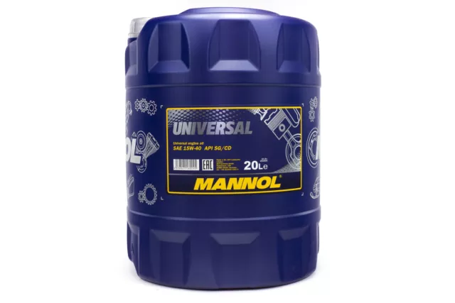 MANNOL Motoröl 15W-40 Universal API SG/CD 20 Liter für ältere Fahrzeuge Motor ÖL