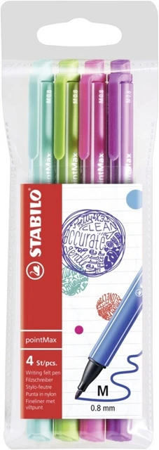 Filzschreiber - STABILO pointMax - 4er Pack - Designfarben - eisgrün,...
