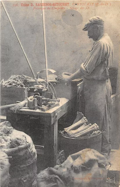 Cpa 63 Vertolaye Factory D.saudinos Ritouret Rosary Factory Bone Sawing