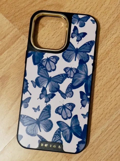 Burga iPhone 14 Pro Max Elite Case (w/ MagSafe), Blue Butterflies RRP £63