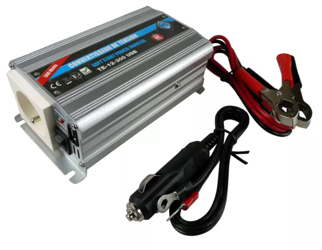 Convertisseur De Tension 12/220V - 300W Avec Prise Usb 2A