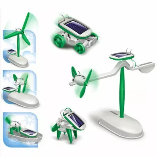 6 in 1 Car Robot Kit Solar Powered 3D Model DIY Educational Toy Fan Toys Boat