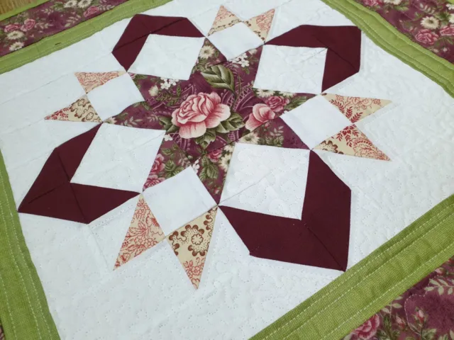 Handmade Patchwork Quilted Table Topper -20" X 20"