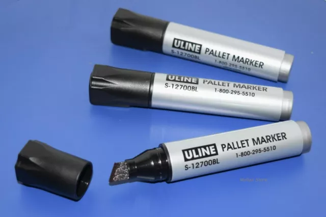 3 LARGE 1/2 Chisel Tip black Pallet Permanent markers ULINE $12.50 -  PicClick