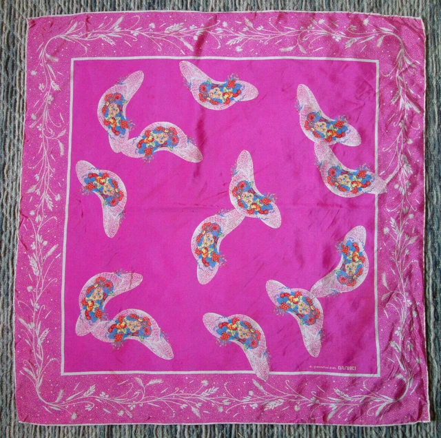 Foulard "Picasso" soie en TBEG vintage 87x88 cm