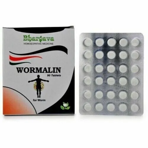 Dr. Bhargava Wormalin para infestación de gusanos e infección por gusanos (90 tabletas) FS
