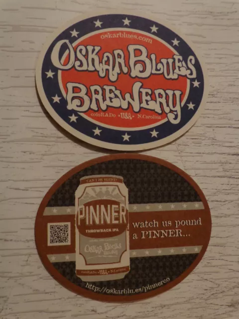 Beer Bar COASTER ~ OSKAR BLUES Brewery Pinner Throwback IPA ~ Longmont, COLORADO