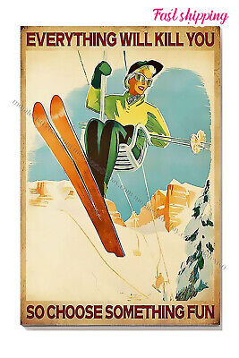 Women Ski And Choose Something Fun Skiing For Poster Wall Art Vertical