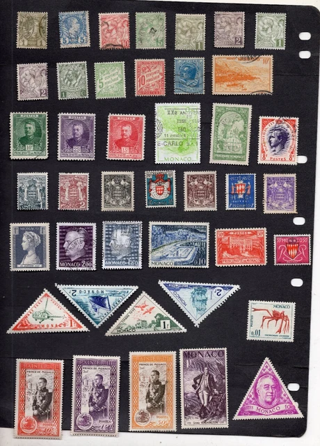 Stamp Lot Of Monaco, Mnh, Mh And Used (2 Scans)
