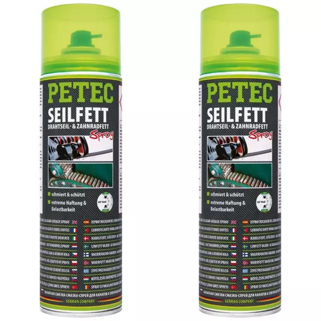 Petec Seilfett Zahnradfett Drahtseilfett Lagerfett Gelenkfett Gleitfett 2x 500ml