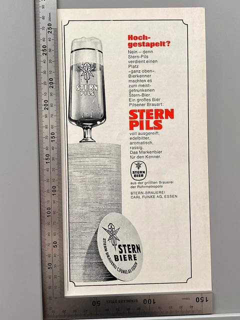 STERN PILS ESSEN Brauerei Bier Original Vintage Werbung 1968 Reklame stern-pils-essen-brauerei-bier-original-vintage-werbung-1968-reklame