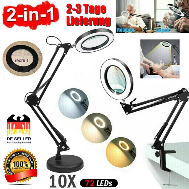 72 LED lampada a lente di ingrandimento 10 x iottrie luce da lavoro lampada a lente di ingrandimento luce fredda 12 W DE