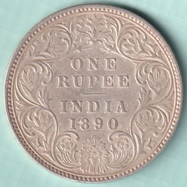 British India 1890 Victoria Empress One Rupee Silver Coin In Top Grade