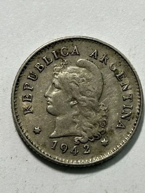 1942 Argentina 10 Centavos