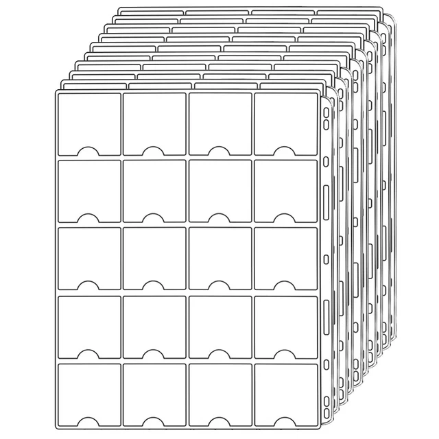 Coin Pocket Pages for 5x5cm(2"x2") Coin Flips Standard 9-Hole