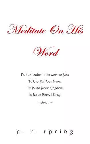 Meditate On His Word.New 9781434369475 Fast Free Shipping<|