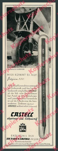 orig. Reklame Faber-Castell Stein Nürnberg Luftfahrt Dornier Do 17 Flugzeug 1941