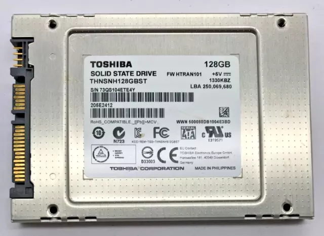 Toshiba Ssd 128 Gb Sata Festplatte Thnsnh128Gbst  2,5"Zoll #Nfp545