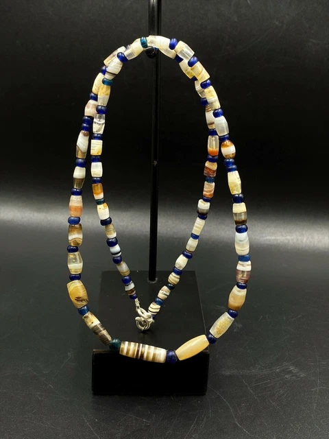 Old Ancient Antique Old Banded Agate Beads Necklace