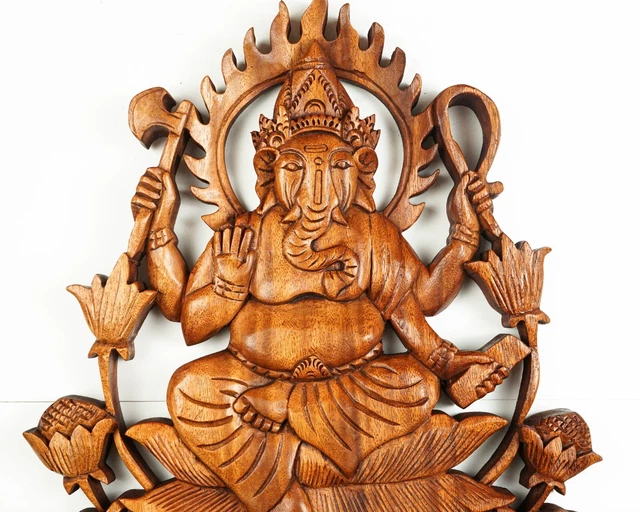 Ganesh Wall Decor, Hindu God Statue, Wall Art, Elephant, Meditation, Mother Gift