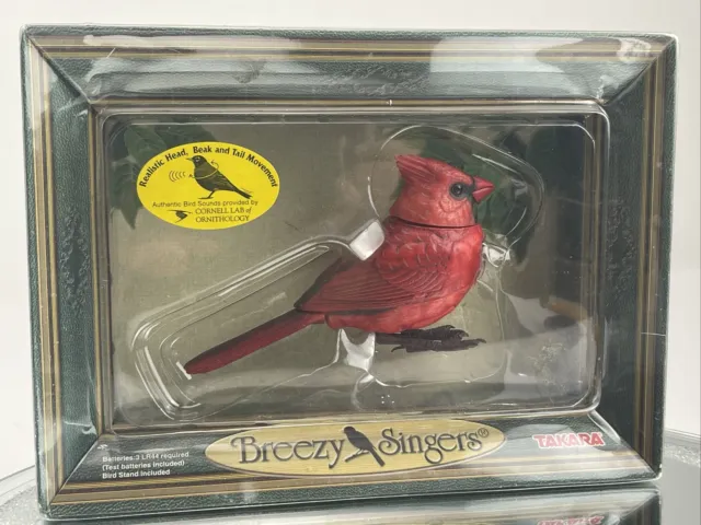 Breezy Singers Northern Cardinal, Takara, animated motion activated TESTED! wBox