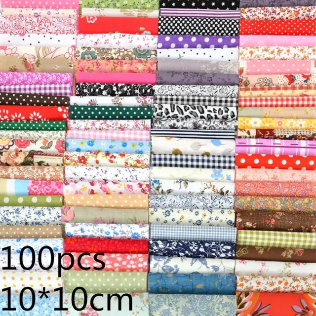 100*Sewing Mix Cotton Fabric Pre Cut Material Joblot Value Bundle Scrap-Quilting 3