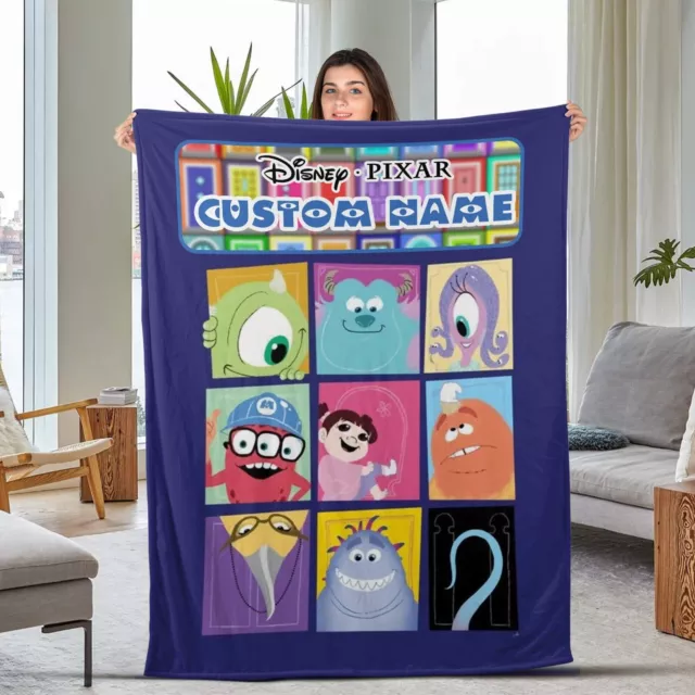 Personalized Disney Monsters Inc Blanket, Custom Name Pixar Monsters University