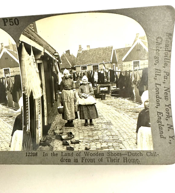 Stereoview Card Keystone P50 Kompen Land  Wood Shoes Holland 12208 P286